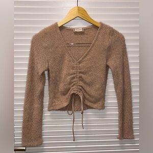 Altar'd State Tan V-Neck Sweater